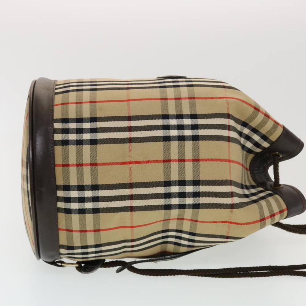 BURBERRYSs Nova Check Shoulder Bag Nylon Leather Beige Auth 44757 - Picture 3 of 16